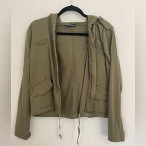 Brandy Melville Hailey Jacket Army Green Military Jacket Cropped
